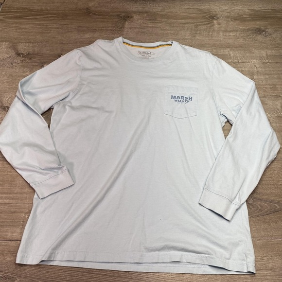 Marsh Wear Other - Marsh Wear Shirt Mens Large Blue Duck Graphic Long Sleeve Pocket Cotton Casual